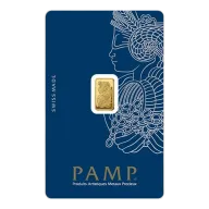 1g Pamp 999.9 Fine Gold Bar Minted