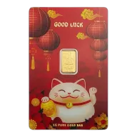 1 Gram PAMP Lucky Cat Gold Bar