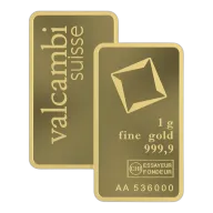 1 Gram Valcambi Minted Gold Bar