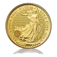 1/10 oz Gold Royal Mint Britannia Queen Elizabeth ll (2021)