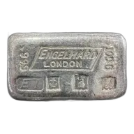 100 gram "U" Engelhard London Poured Silver Bar | Vintage