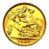 Great Britain 1/2 Gold Sovereign Coin (Mixed Types, Random Year, Varied Condition)
