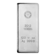 100 oz Royal Canadian Mint Silver Bar