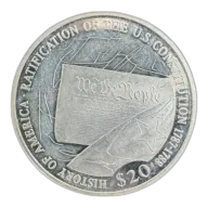 2007 $20 Liberia Silver Coin Ratification of the U.S. Constitution (20 Gram)