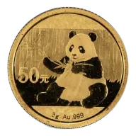 3 gram China Gold Panda - BU - Sealed (Year Varies)