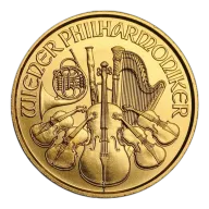 Pre-Owned Austrian Philharmonic 1/25oz Gold Coin - Mixed Dates