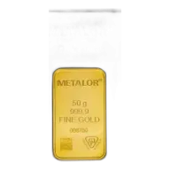 50g Gold Bar Metalor - Pre-Owned