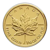 1/10 oz Gold Maple Leaf Coin (Random Years)
