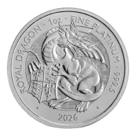 2026 1 oz Great Britain Tudor Beasts - Royal Dragon .9995 Platinum BU