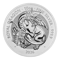 2026 10 oz Great Britain Tudor Beasts - Royal Dragon .9999 Silver BU