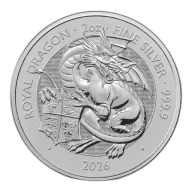 2026 2 oz Great Britain Tudor Beasts - Royal Dragon .9999 Silver BU