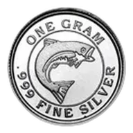1 gram Silver Round - Salmon Fish