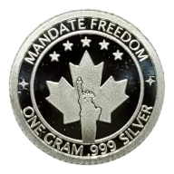 1 Gram Mandate Freedom .999 Silver Round