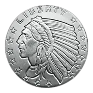 1/10 oz Incuse Indian Silver Round