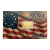 2.5 gram Gold Bar - PAMP 250th Anniversary of the USA