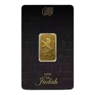 5 Gram The Holy Land Mint Lion of Judah Gold Bar (New w/ Assay)
