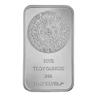 Aztec Sun Stone 5oz Silver Bar