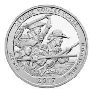 2017 George Rogers Clark ATB 5 oz Silver Coin - America The Beautiful