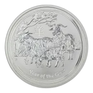 2015 1 Kilogram Australian Lunar Series "Year of the Goat" Silver Bullion Coin
