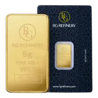 5 gram Pure Gold Bar 0.9999 - RG Refinery, Dubai, UAE