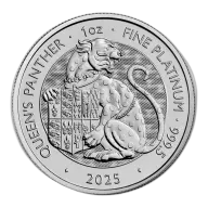 2025 1 oz United Kingdom Tudor Beast "Queen's Panther" Platinum Bullion Coin