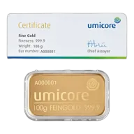100g Umicore Gold Bar
