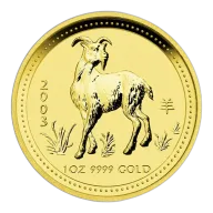 2003 1 oz Australia Gold Lunar Goat BU - Series I