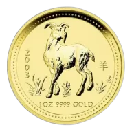 2003 1 Oz Australia Gold Lunar Goat (Series I) - BU