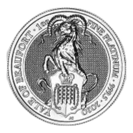 2020 Queen's Beasts 'Yale of Beaufort' 1 oz Platinum Bullion Coin - Pre-Owned