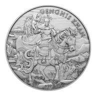 Legendary Warriors Genghis Khan Silver Round 1oz