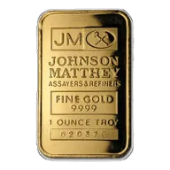 1 oz Johnson Matthey Gold Bullion Bar