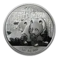2010 1 oz Silver Chinese Panda (Spotted, Abrasions)