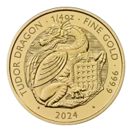 Pre-Owned 2024 UK Tudor Beasts Tudor Dragon 1/4oz Gold Coin