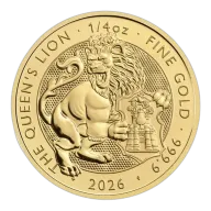 Pre-Owned 2026 UK Tudor Beasts Queen's Lion 1/4oz Gold Coin
