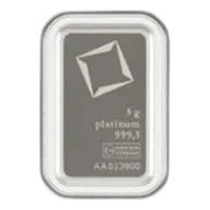 5 gram Platinum Bar - Valcambi Suisse - 999.5 Fine in Sealed Assay