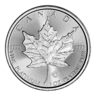 Canada Platinum Maple Leaf - 1 oz - $50 - BU - .9995 Fine - Random Date
