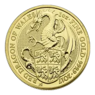 Pre-Owned 2017 UK Queen's Beasts The Dragon of Wales 1oz Gold Coin