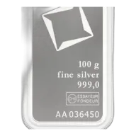Valcambi Suisse 100g Silver Minted Bar (With Certificate)