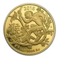 2016 Australia 1 oz Gold Lunar Year of the Monkey BU (RAM)