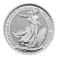 Pre-Owned UK Britannia 1/4oz Silver Coin - Mixed Dates - VAT Free