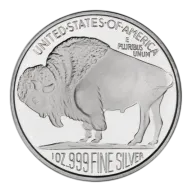 1oz Buffalo Silver Towne Round .999 Fine Silver