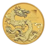 Australian Perth Mint Gold Lunar - Year of the Dragon, 1/20 oz - 2024