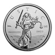 2022 Gibraltar 1 oz Silver Lady Justice BU