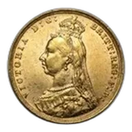 1887-1892 Great Britain Gold Sovereign Victoria Jubilee BU