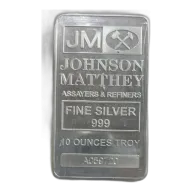 JM Johnson Matthey 10 oz .999 Fine Silver Bar Vintage - Sealed Secondary Market