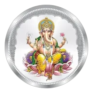 10 grams Ganesh Ji Pure Silver Diwali Color Festival Coin