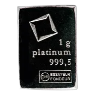 1 gram Platinum Bar - Brand Varies (No Card)