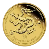 Rare / Collectable: 2012 1/10oz Perth Mint Lunar Series II Gold Coin - Year of the Dragon