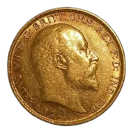 1908 King Edward VII St George Sydney Mint Gold Half Sovereign