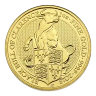 Pre-Owned 2018 UK Queen's Beasts The Black Bull Of Clarence 1oz Gold Coin